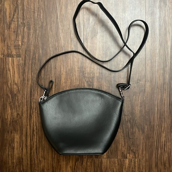 ADOLFO DOMINGUEZ Black leather vachetta crossbody clutch long strap BAG - Picture 4 of 16